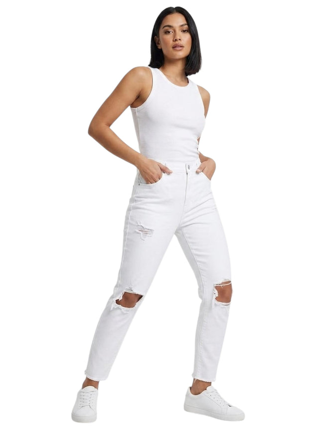 Image for Women's Ripped Jeans,White