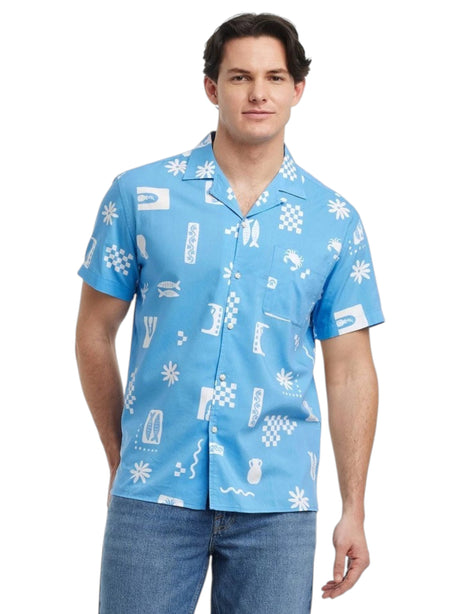 Image for Men's Printed Dress Shirt,Blue