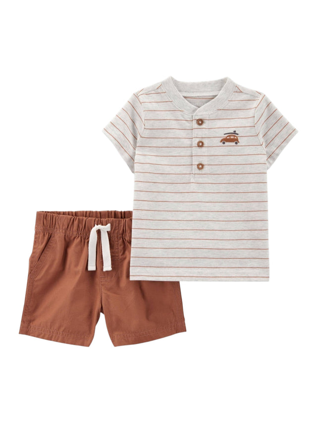 Image for Kids Boy's Striped Set 2Pieces,Light Grey/Brown 