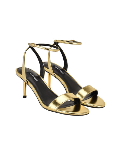 Image for Women's Glowey Ribbed Heeled Shoes,Gold
