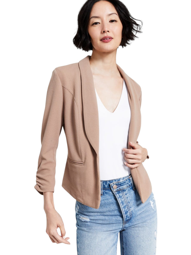Image for Women's Textured Blazer,Dark Beige