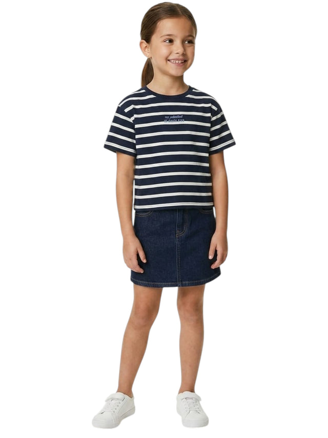 Image for Kids Girl's Striped Top,Navy/White