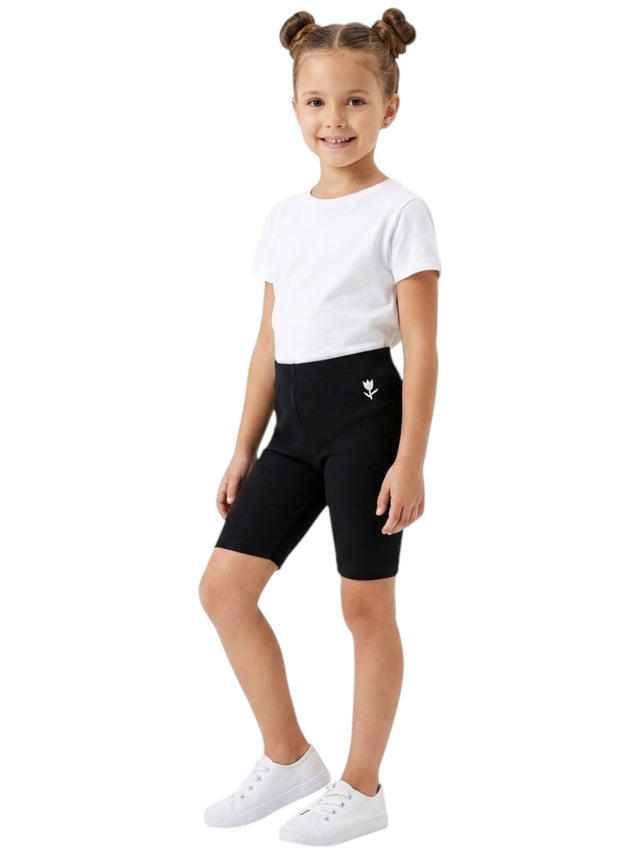 Image for Kids Girl's Ribbed Short,Black