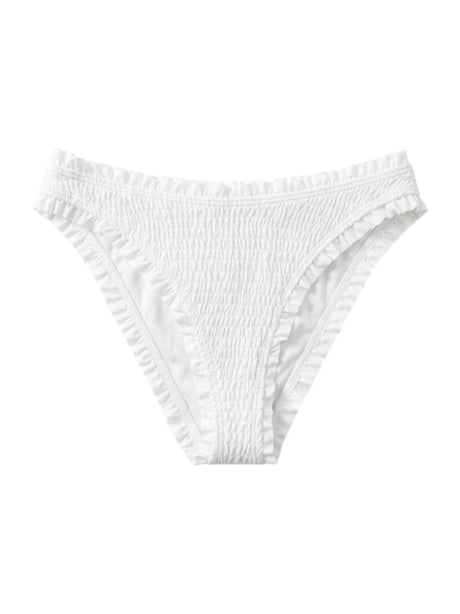 Image for Women's Smocked Bikini Bottom,White
