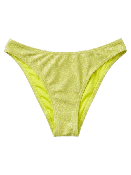 Image for Women's Plain Glitter Bikini Bottom,Yellow Green