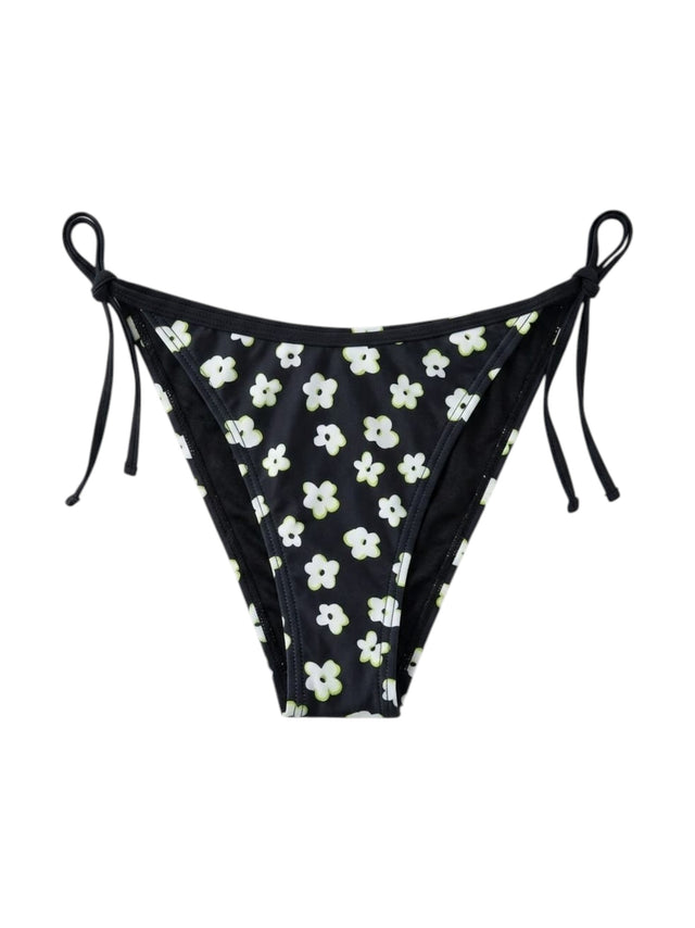 Image for Women's Floral Printed Bikini Bottom,Black