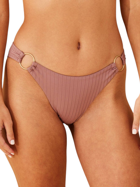 Image for Women's Ribbed Bikini Bottom,Nude