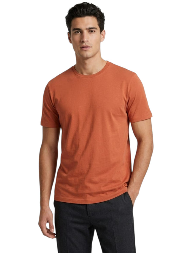 Image for Men's Plain Solid Top,Dark Orange