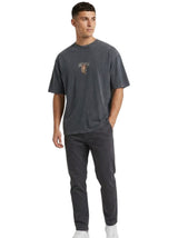 Image for Men's Brand Logo Printed Top,Dark Grey