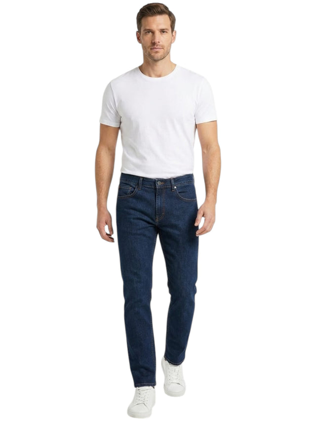 Image for Men's Plain Solid Jeans,Navy Blue