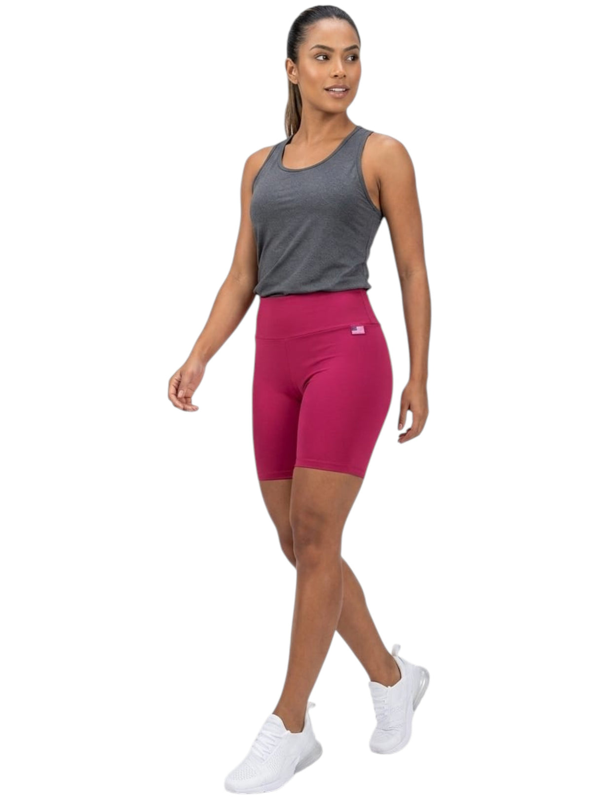 Image for Women's Plain Solid Sport Short Legging,Red