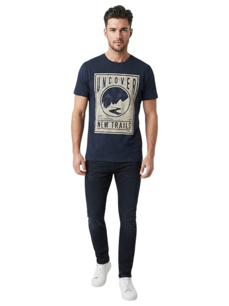 Image for Men's Printed Top,Navy