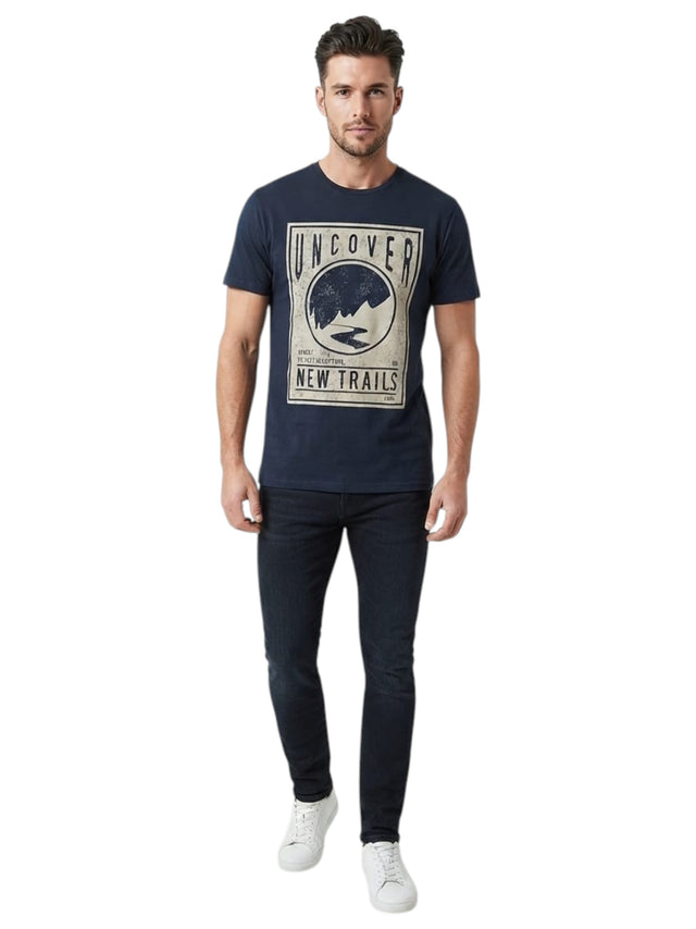 Image for Men's Printed Top,Navy