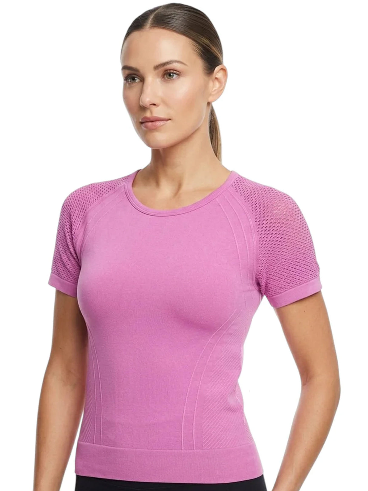 Women's Open Knitted Sport Top,Purple