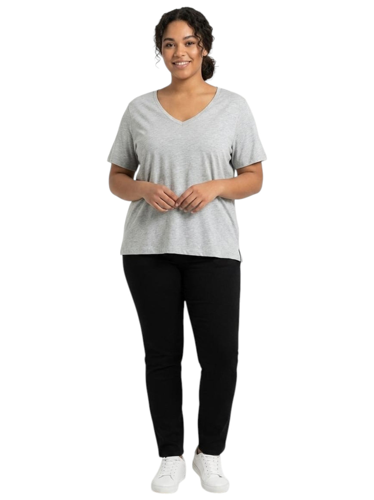 Image for Women's Plain Solid Top,Grey