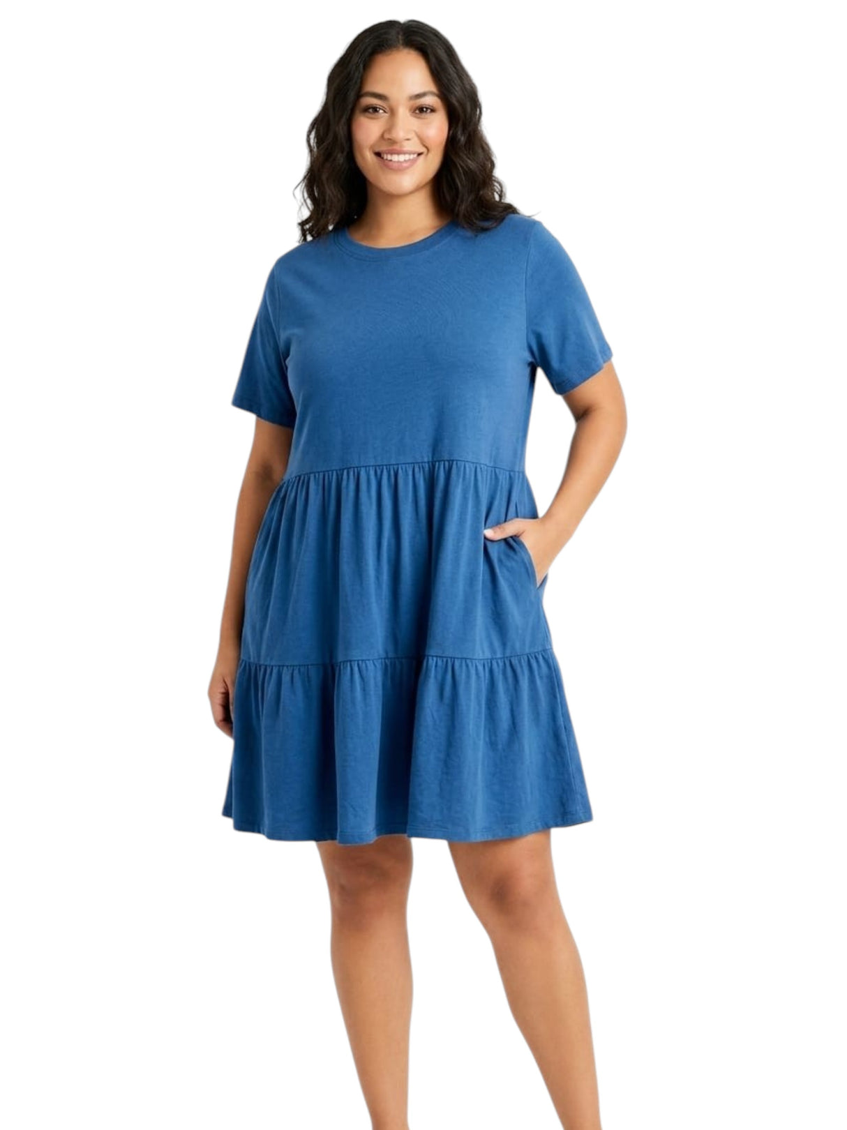 Image for Women's Plain Solid Dress,Navy Blue
