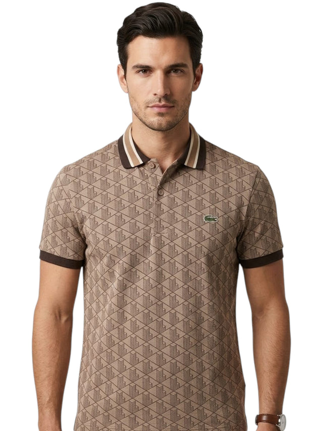Image for Men's Printed Top,Dark Beige