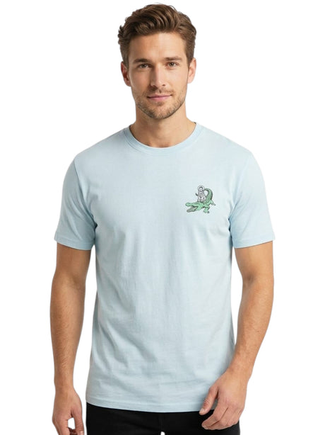 Image for Men's Printed Back Top,Light Blue