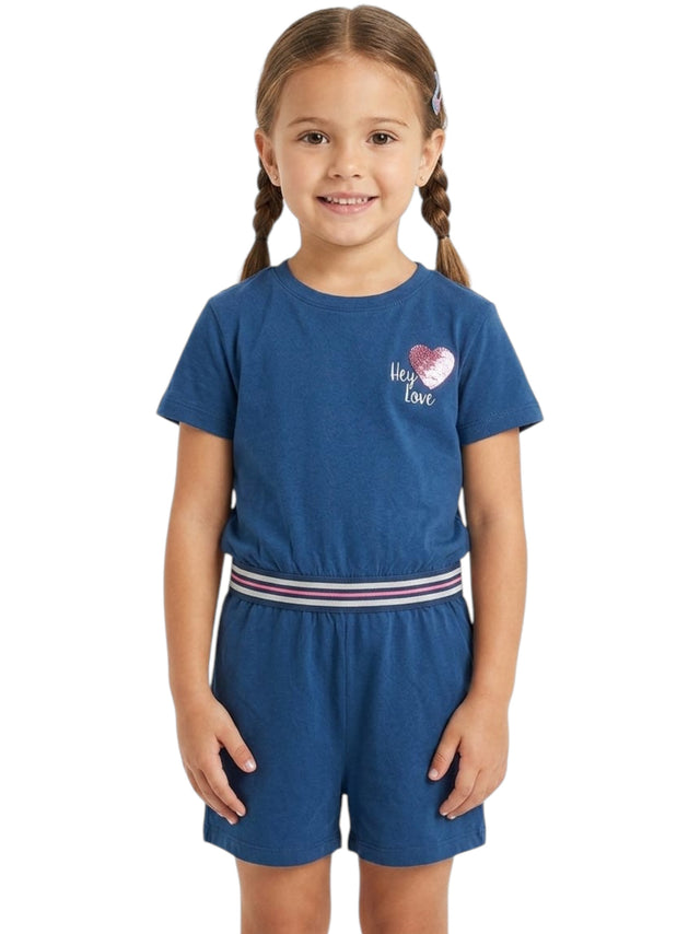 Image for Kids Girl's Printed Jumpsuit,Navy
