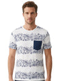 Image for Men's Printed Top,White/Navy