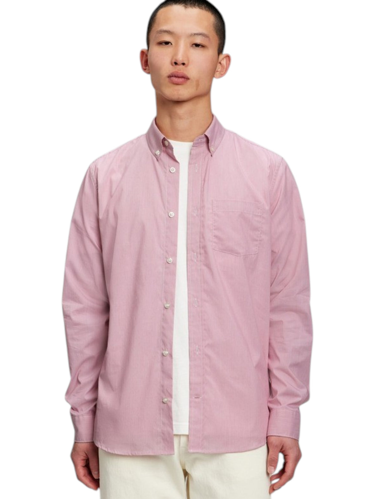 Image for Men's Plain Solid Dress Shirt,Pink