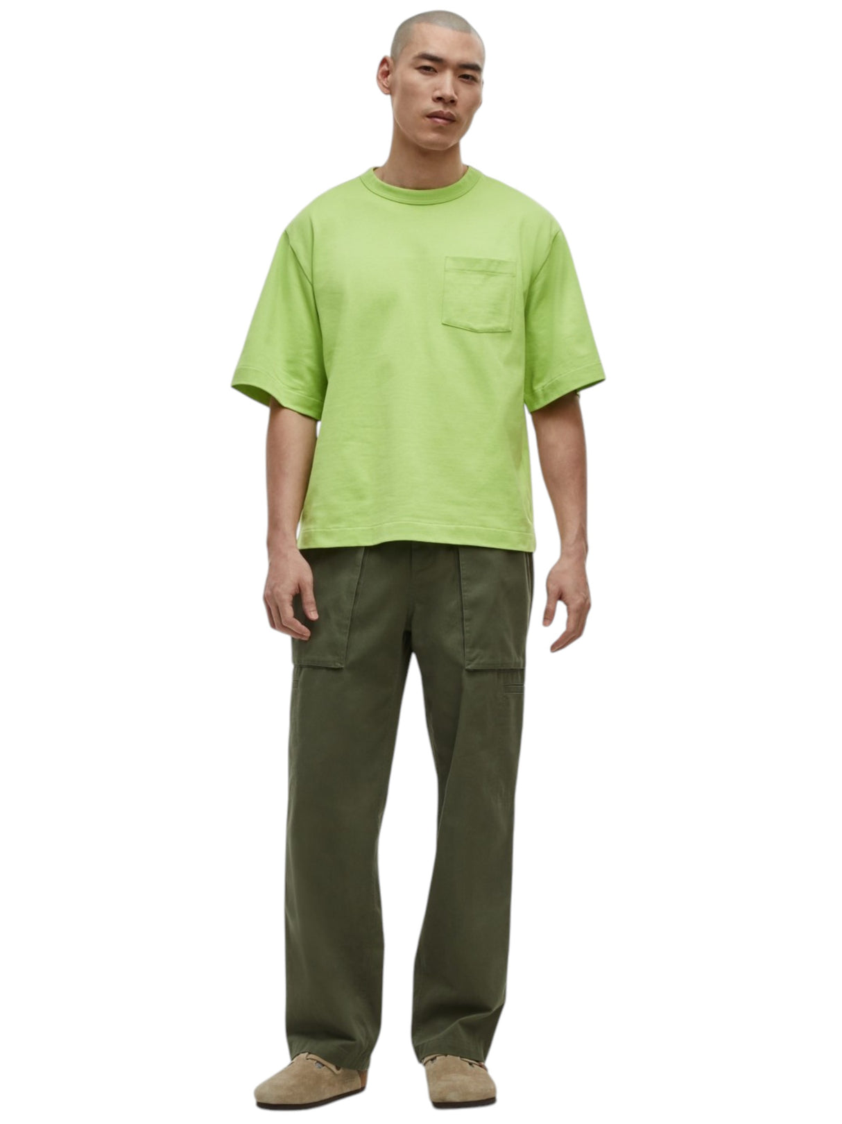 Image for Men's Plain Solid Top,Neon Green