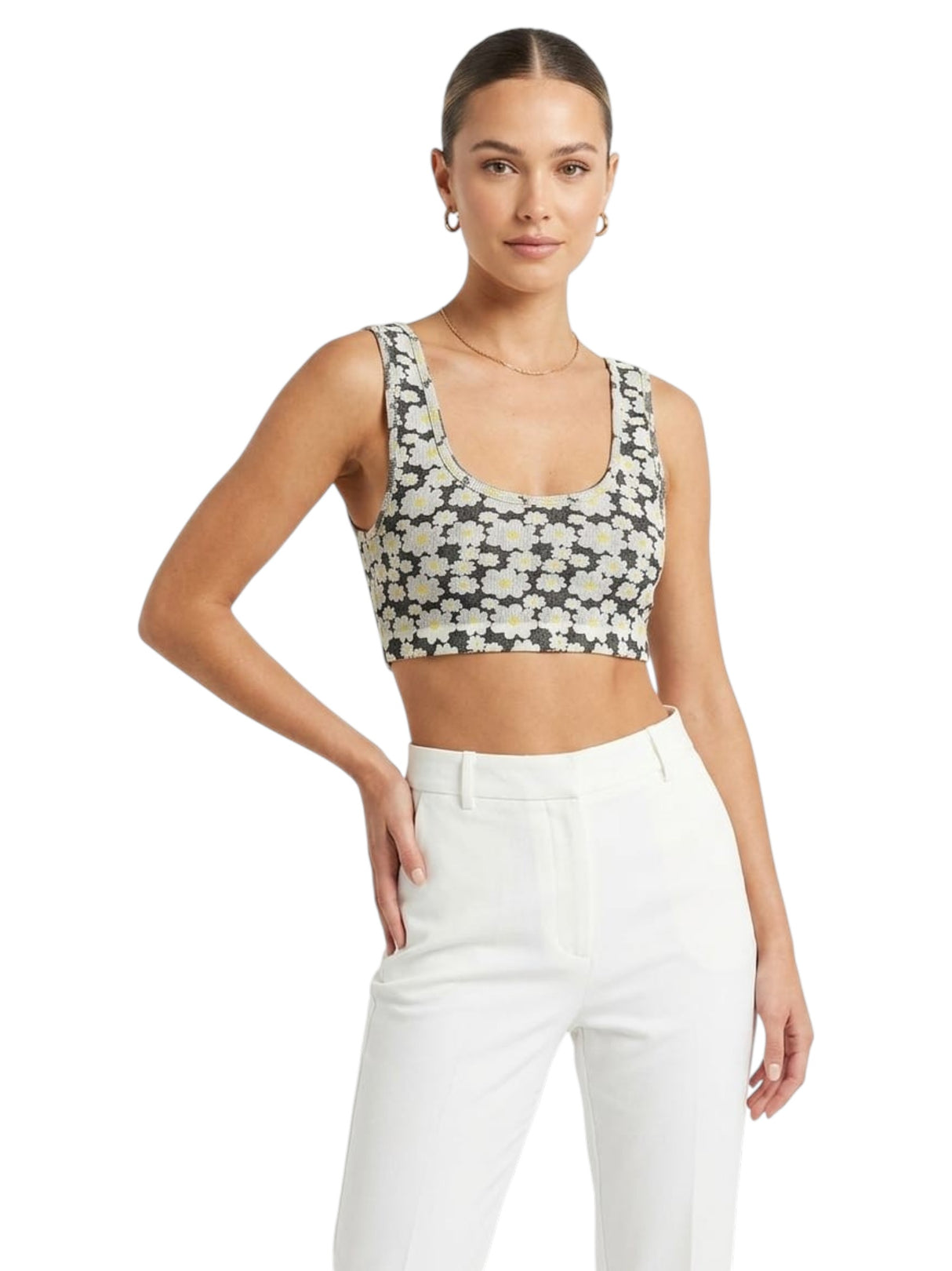 Image for Women's Floral Printed Crop Top,Multi