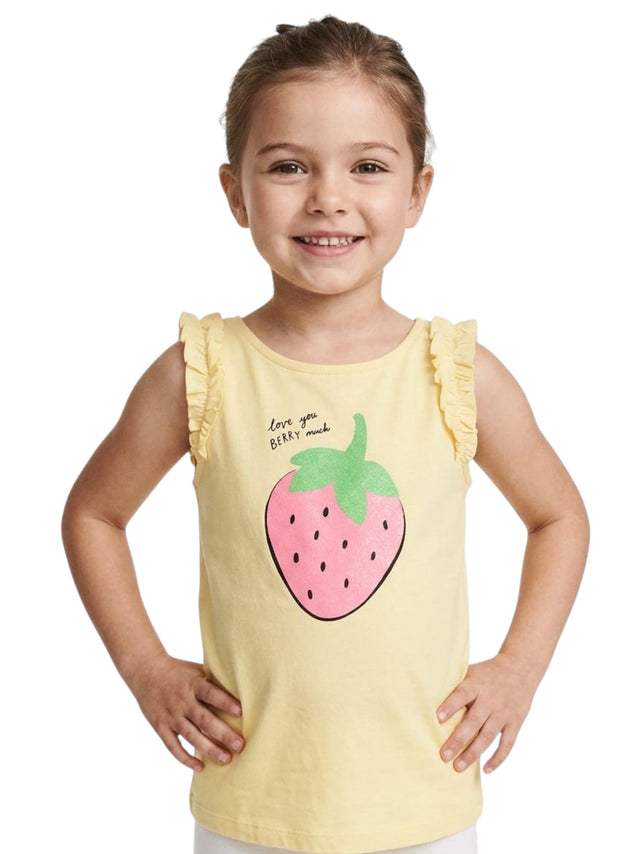 Image for Kids Girl's Printed Top,Yellow