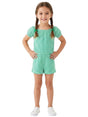 Image for Kids Girl's White Stripped Jumpsuit,Green