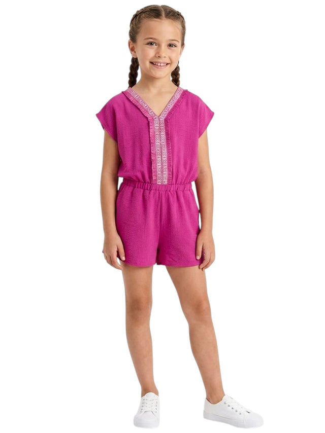 Image for Kids Girl's Textured Jumpsuit,Pink