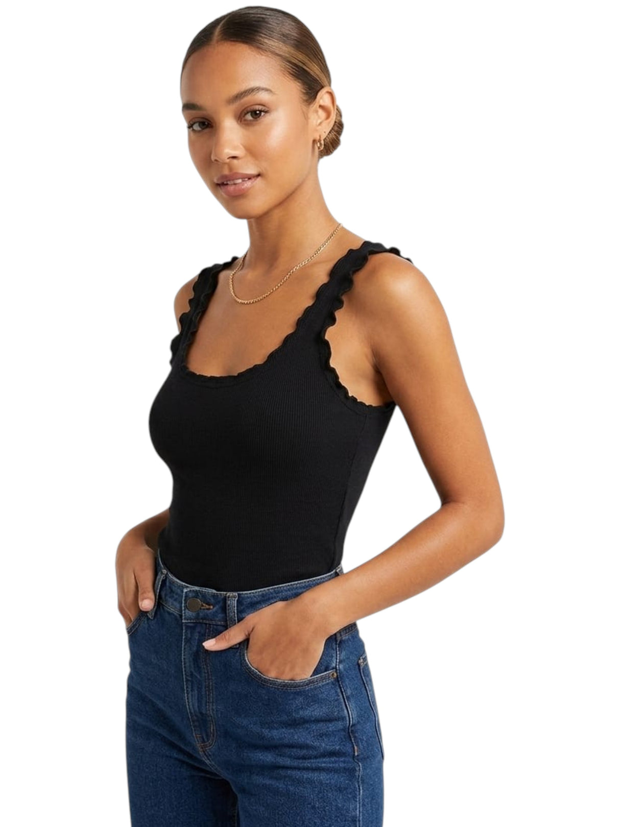 Image for Women's Ribbed Top,Black