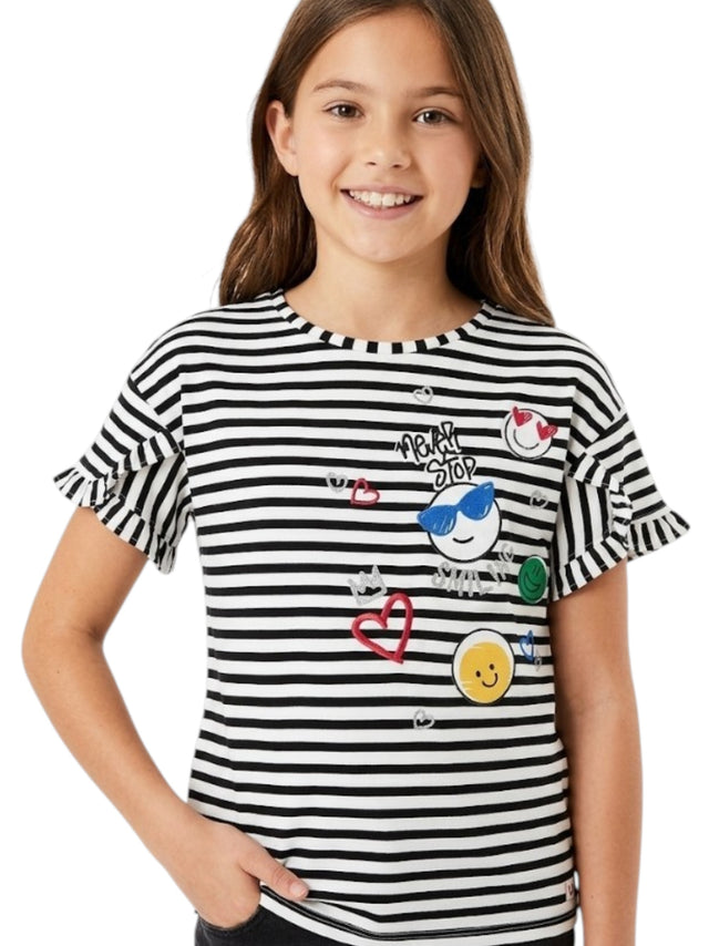 Image for Kids Girl's Black Stripped Top,White