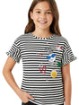 Image for Kids Girl's Black Stripped Top,White