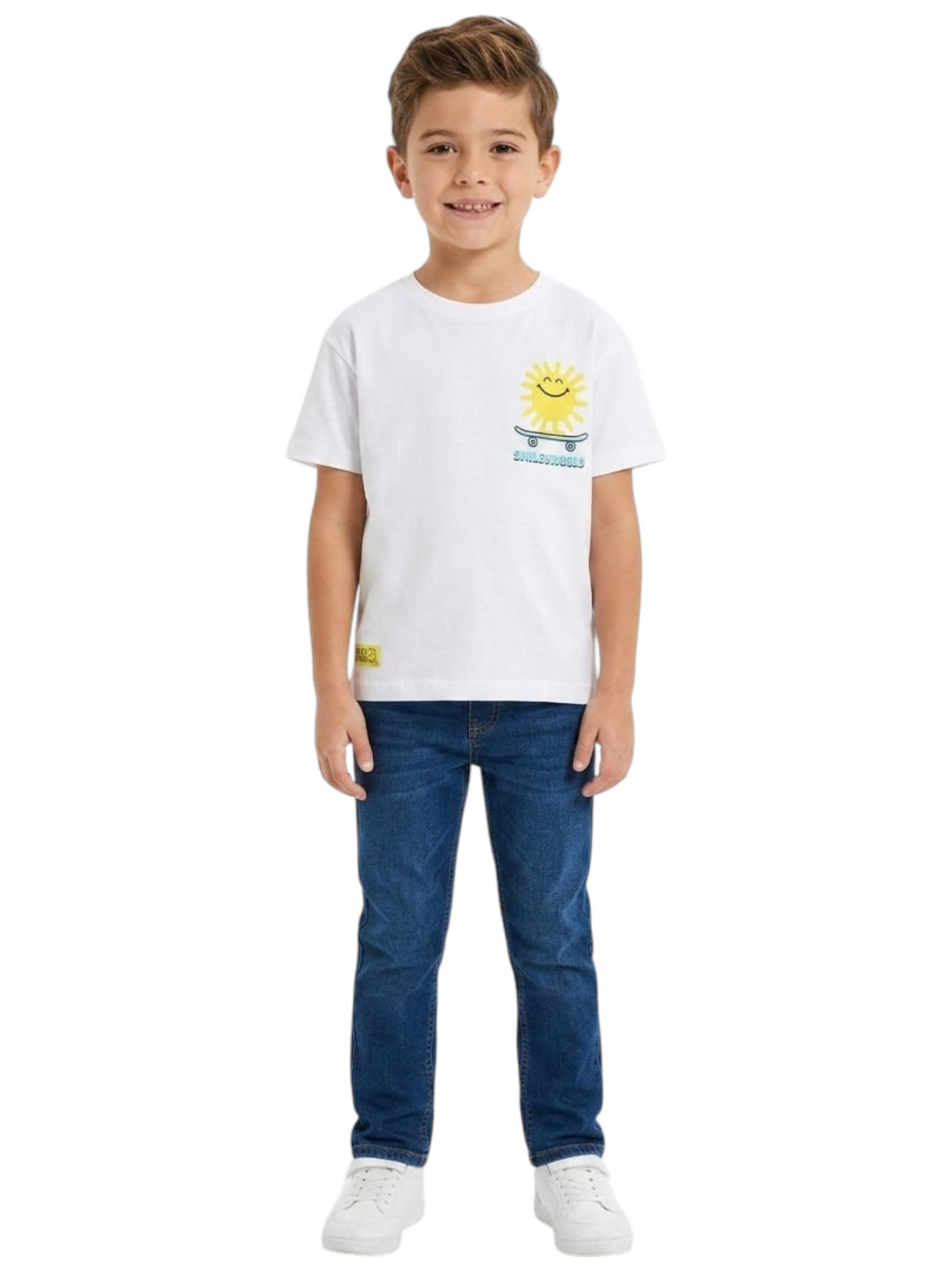 Image for Kids Boy's Back Prited Top,White