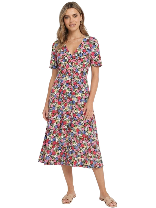Image for Women's Floral Printed Dress,Multi