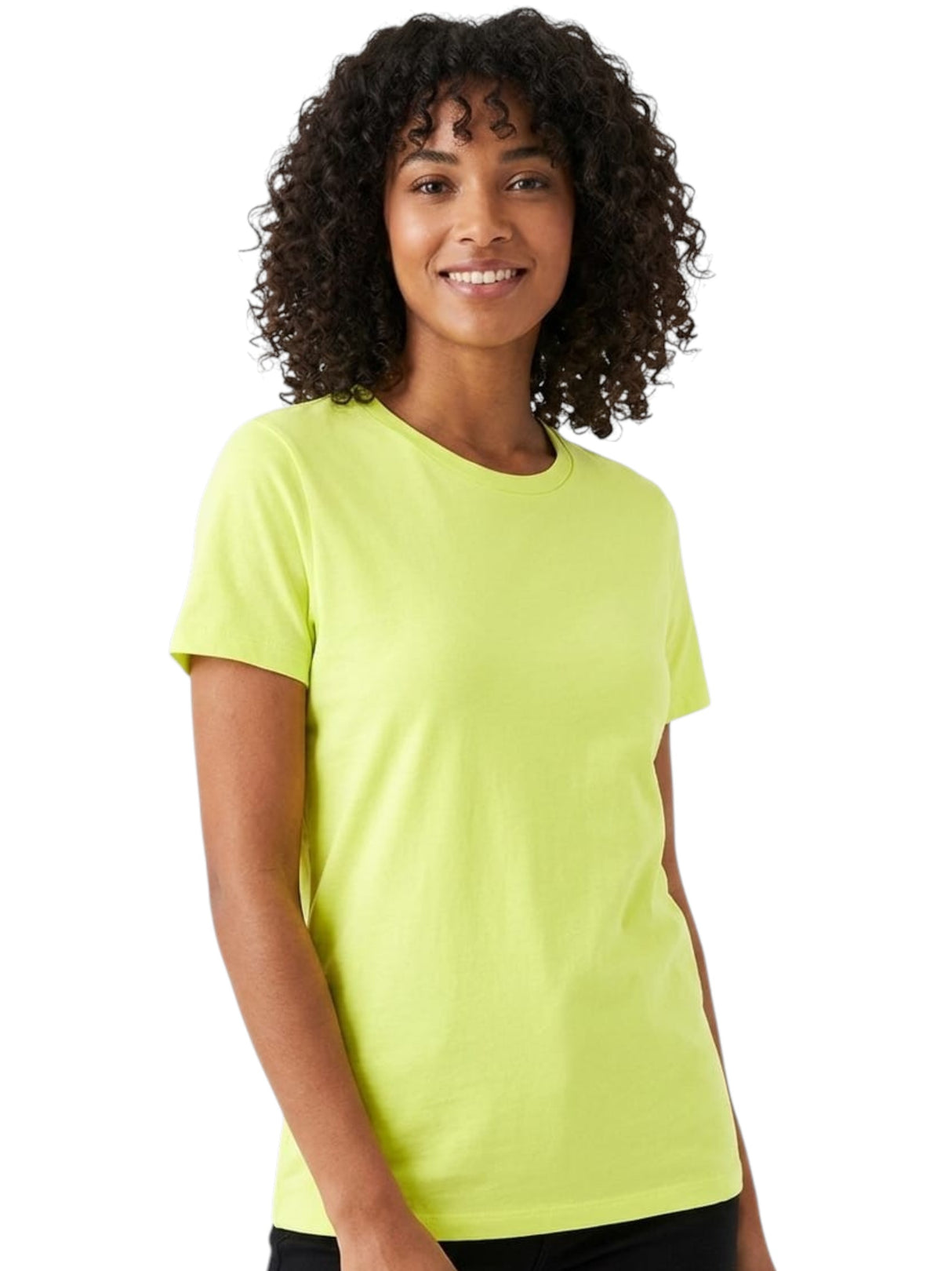 Image for Women's Plain Solid Top,Light Lime Green