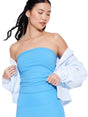 Image for Women's Plain Solid Tube Top,Blue