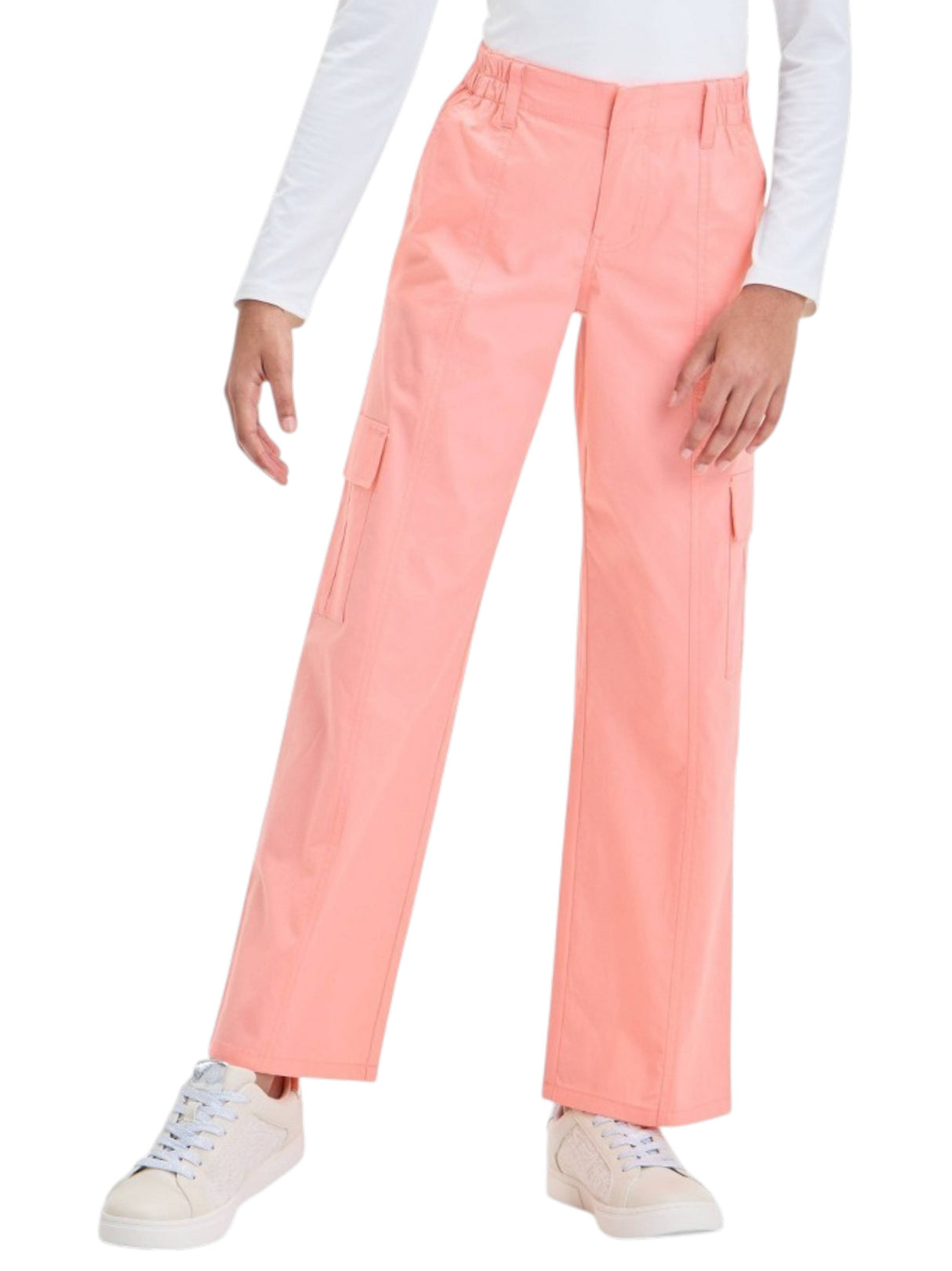 Image for Kids Girl's Plain Solid Cargo Pant,Pink