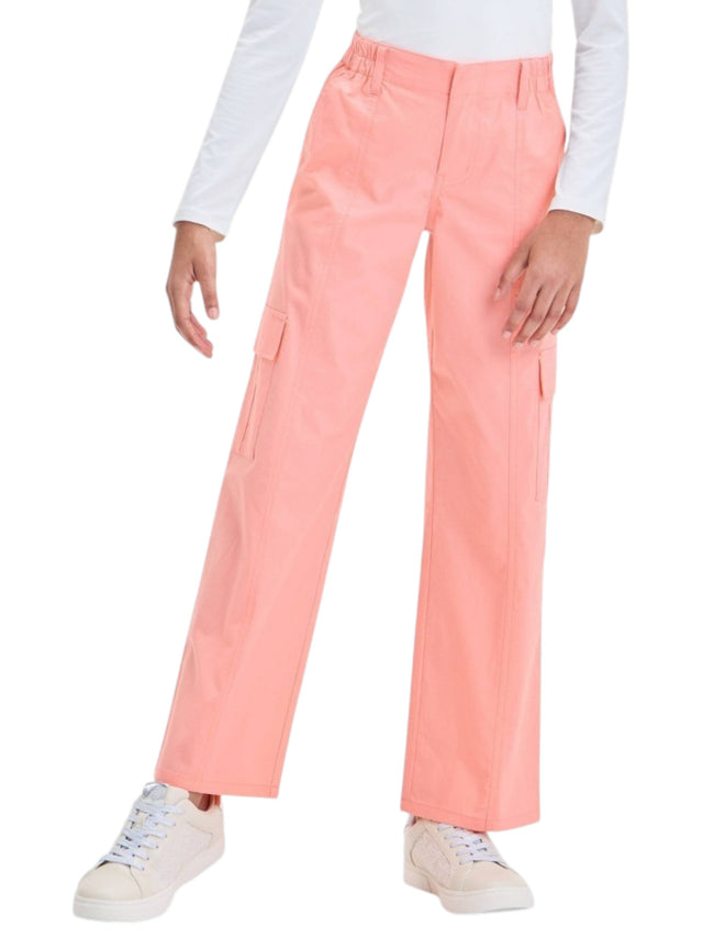 Image for Kids Girl's Plain Solid Cargo Pant,Pink
