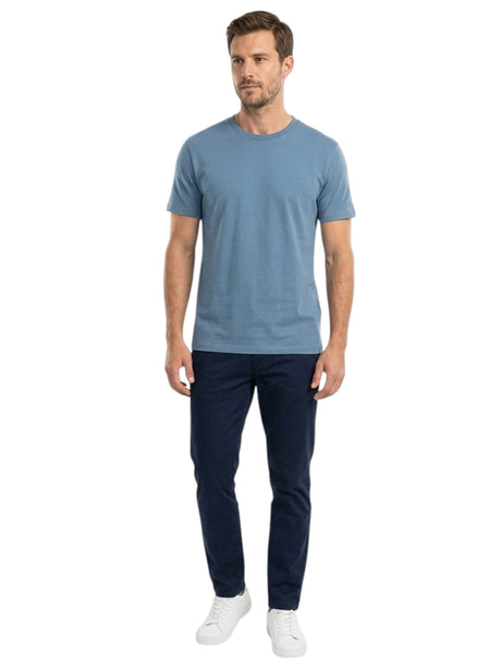 Image for Men's Plain Solid Top,Dusty Blue