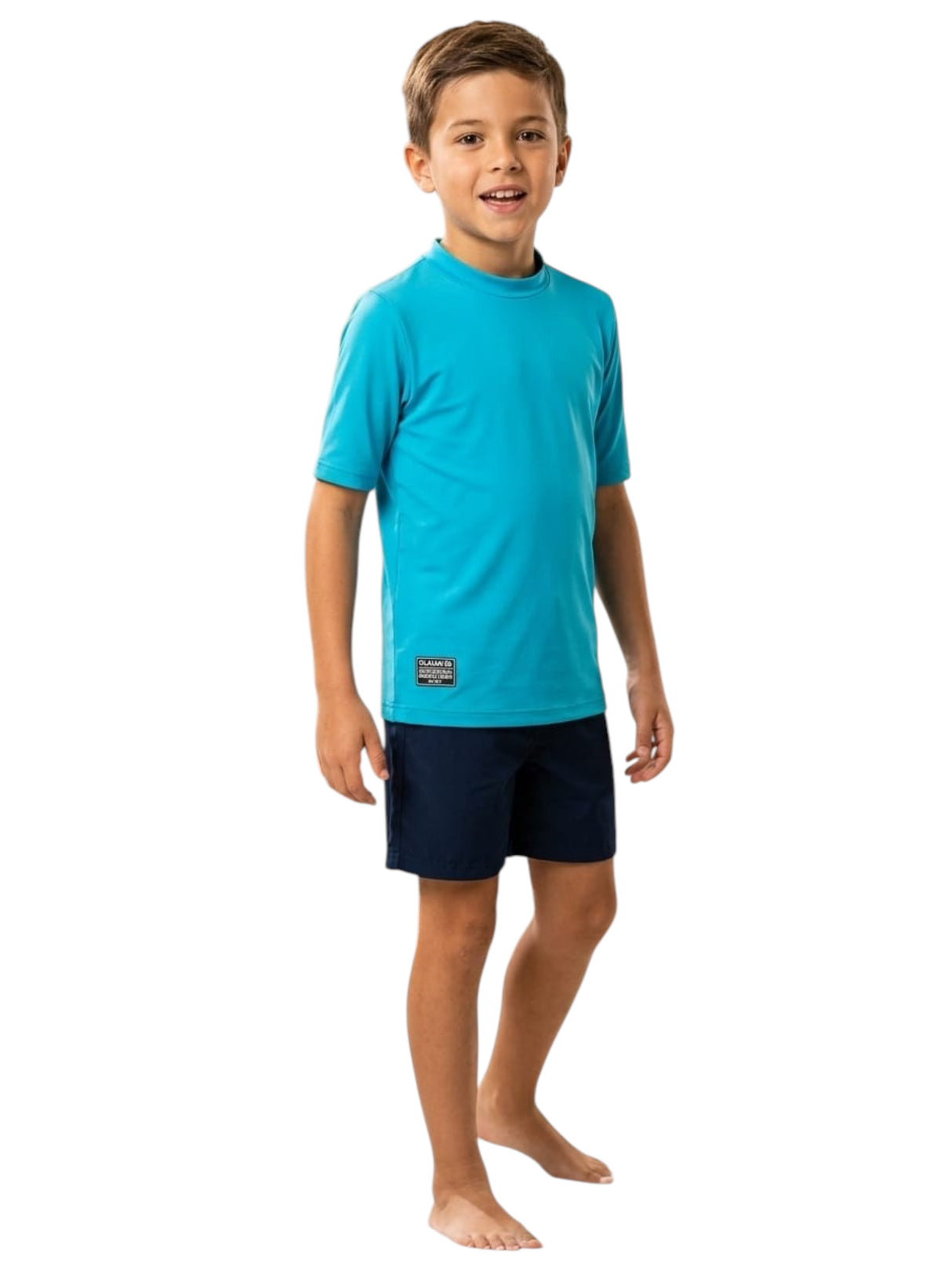 Image for Kids Boy's Plain Solid Swim Top,Blue