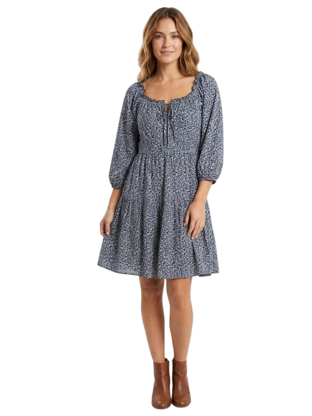 Image for Women's Printed Dress,Navy