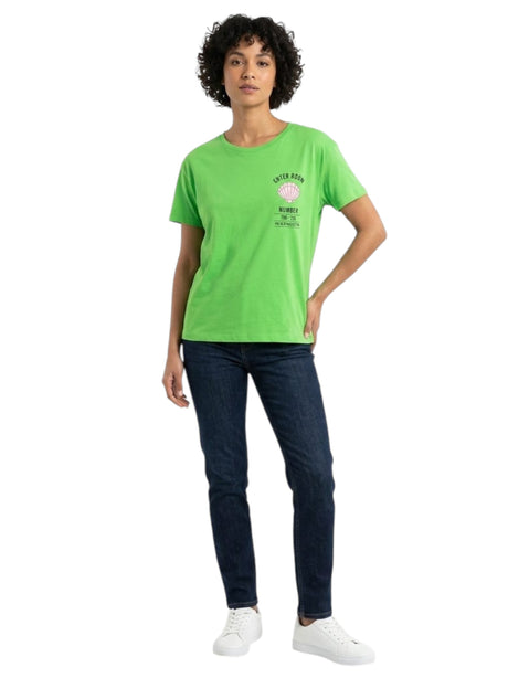 Image for Women's Printed Back Top,Green