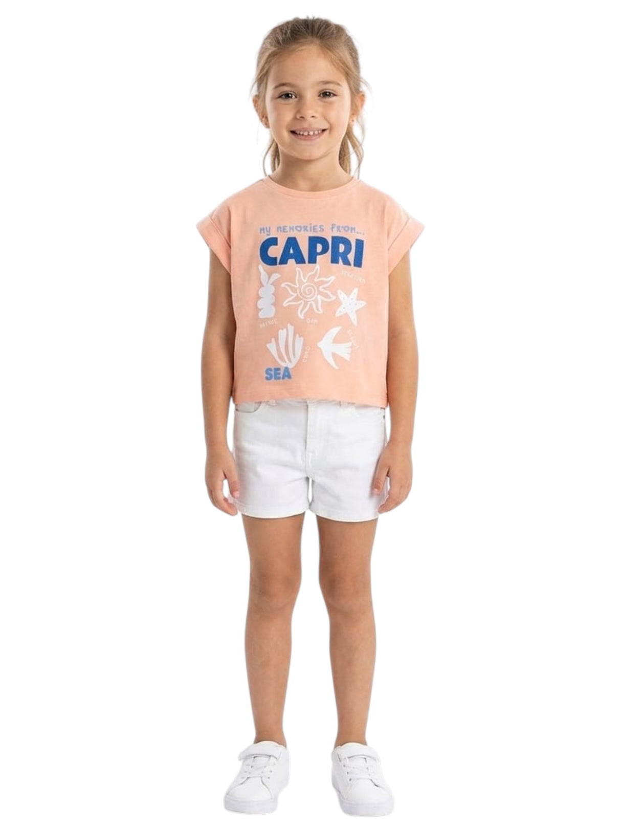 Image for Kids Girl's Printed Top,Peach