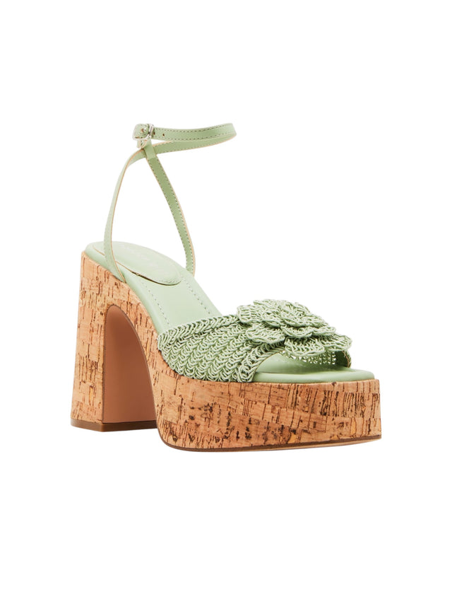 Image for Women's Textured Heeled Shoes,Dusty Mint
