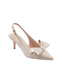 Image for Women's Glowey Bow Front Heeled Shoes,Light Beige