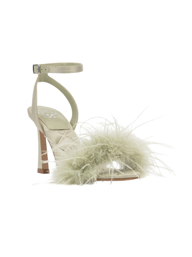 Image for Women's Fur Front Heeled Shoes,Dusty Mint