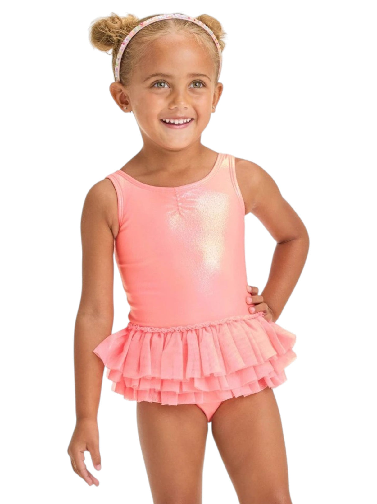 Image for Kids Girl's Ruffled One Pieces Tankini Top,Pink Coral