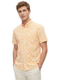 Image for Men's Floral Printed Dress Shirt,Orange