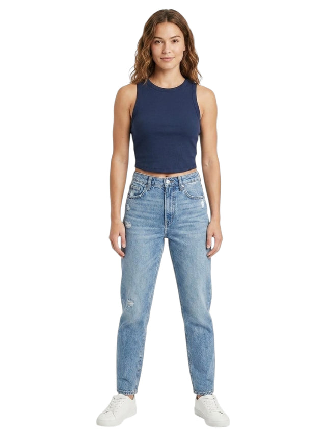 Image for Women's Ribbed Top,Navy